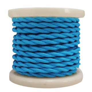 Textile Cable Τwist 2×0.75mm²- ρολλό 10mt – Γαλάζιο Στριφτό