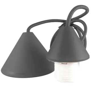 ΣΕΤ PVC V+V ΡΟΖΕΤΑ ΜΕ ΚΑΛΩΔΙΟ 1mt 2×0.75mm² & NTOYI E27 MAYΡΟ