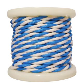 Textile Cable Τwist 2×0.75mm²- ρολλό 10mt – Γαλάζιο & λευκό έντονο