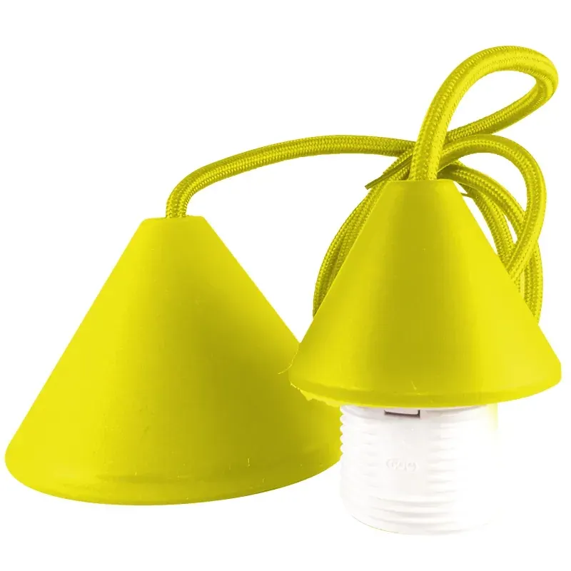 ΣΕΤ PVC V+V ΡΟΖΕΤΑ ΜΕ ΚΑΛΩΔΙΟ 1mt 2×0.75mm² & NTOYI E27 ΚΙΤΡΙΝΟ