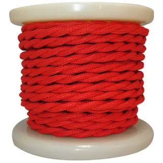 Textile Cable Τwist 2×0.75mm²- ρολλό 10mt – ΚΟΚΚΙΝΟ