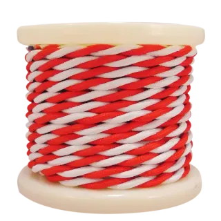 Textile Cable Τwist 2×0.75mm²- ρολλό 10mt – Κόκκινο & λευκό