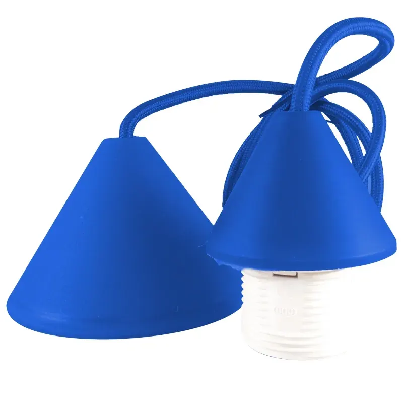 ΣΕΤ PVC V+V ΡΟΖΕΤΑ ΜΕ ΚΑΛΩΔΙΟ 1mt 2×0.75mm² & NTOYI E27 ΜΠΛΕ