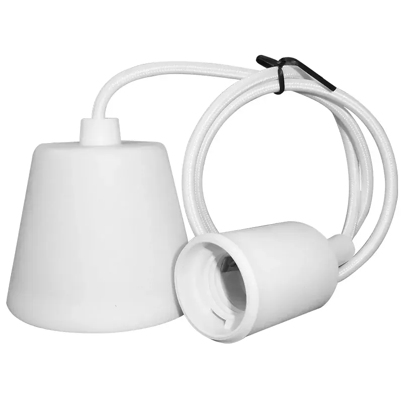 ΣΕΤ ΣΙΛΙΚΟΝΗΣ U+U ΡΟΖΕΤΑ ΜΕ ΚΑΛΩΔΙΟ 1mt 2×0.75mm² & NTOYI E27 ΛΕΥΚΟ