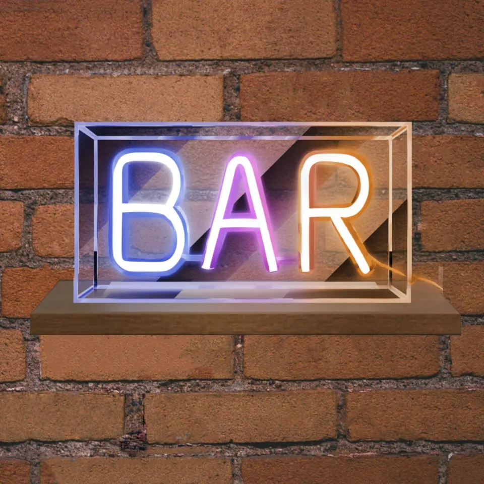 NEON LED STRIPS BAR neon@transparent frame | USB ΚΑΛΩΔΙΟ 1mt | 5V | 230x40x127 | {enjoysimplicity}™