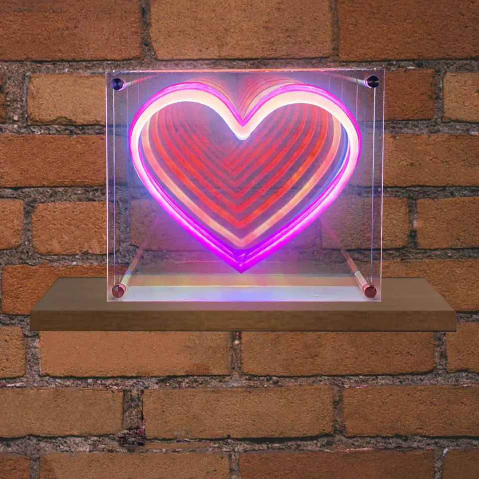 NEON LED STRIPS HEART neon@transparent frame | USB ΚΑΛΩΔΙΟ 1mt | 5V | 300x50x200 | {enjoysimplicity}™