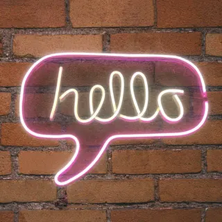 NEON LED STRIPS HELLO neon@backboard | USB ΚΑΛΩΔΙΟ 1mt | 5V | 430x15x310 | {enjoysimplicity}™