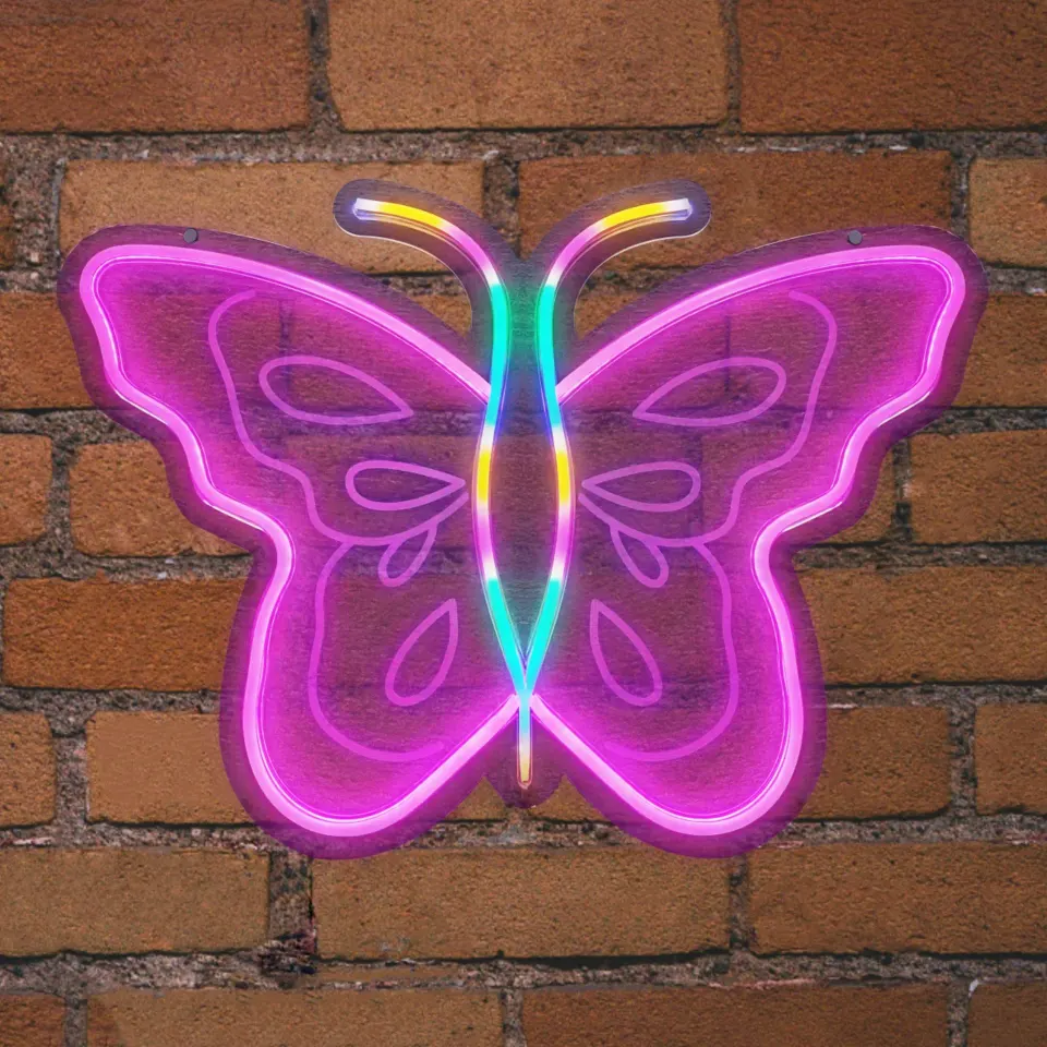 NEON LED STRIPS BUTTERFLY neon@backboard | USB ΚΑΛΩΔΙΟ 1mt | 5V | 610x15x430 | {enjoysimplicity}™