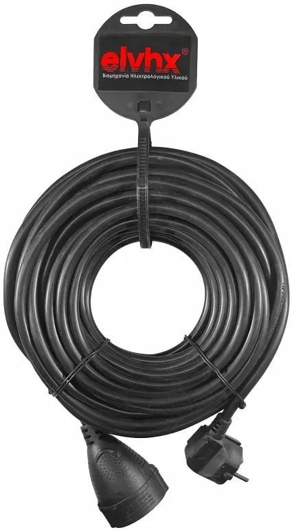 ΠΡΟΕΚΤΑΣΗ 3mt ΚΑΛ.3G1.5mm2 ΦΙΣ SCHUKO ΑΡΣ.+ΘΗΛ.IP20 ΜΑΥΡΟ