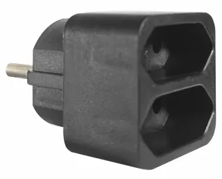 ΑΝΤΑΠΤOΡΑΣ SCHUKO → 2Θ ΙΙ x16A max:1150W IP20 ΜΑΥΡΟ