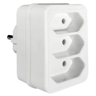 ΑΝΤΑΠΤOΡΑΣ SCHUKO → 3Θ ΙΙ x16A max:1700W IP20 ΛΕΥΚΟ