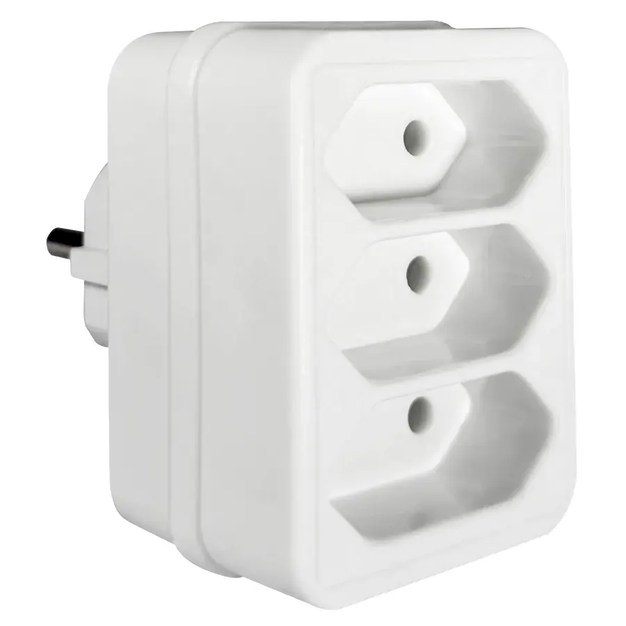 ΑΝΤΑΠΤOΡΑΣ SCHUKO → 3Θ ΙΙ x16A max:1700W IP20 ΛΕΥΚΟ