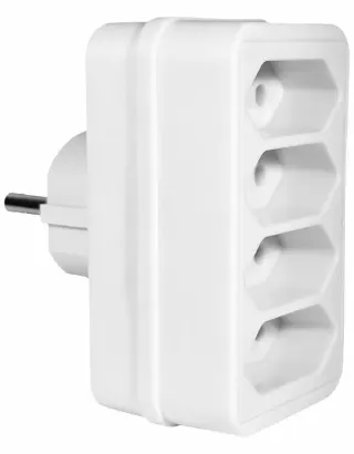 ΑΝΤΑΠΤOΡΑΣ SCHUKO → 4Θ ΙΙ x16A max:2300W IP20 ΛΕΥΚΟ