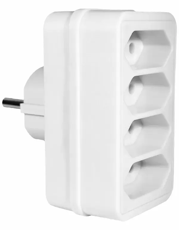 ΑΝΤΑΠΤOΡΑΣ SCHUKO → 4Θ ΙΙ x16A max:2300W IP20 ΛΕΥΚΟ