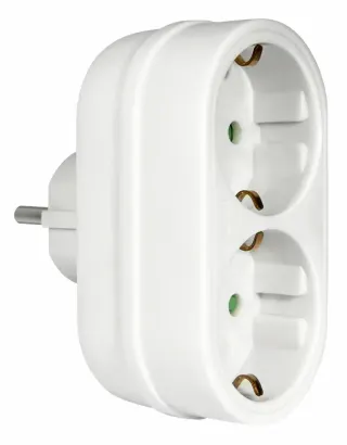 ΑΝΤΑΠΤOΡΑΣ SCHUKO → 2Θ SCHUKO x16A max:3680W IP20 ΛΕΥΚΟ