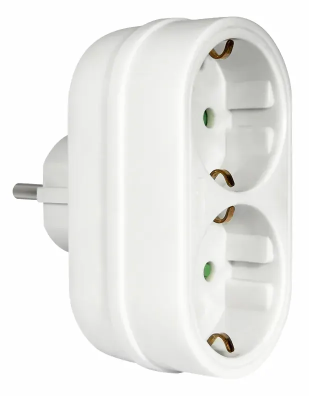 ΑΝΤΑΠΤOΡΑΣ SCHUKO → 2Θ SCHUKO x16A max:3680W IP20 ΛΕΥΚΟ