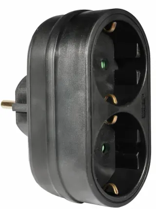 ΑΝΤΑΠΤOΡΑΣ SCHUKO → 2Θ SCHUKO x16A max:3680W IP20 ΜΑΥΡΟ