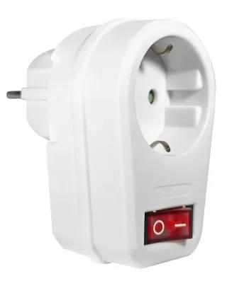 ΑΝΤΑΠΤOΡΑΣ ΜΕ ΔΙΑΚ. SCHUKO → 1Θ SCHUKO max:3680W IP20 ΛΕΥΚΟ