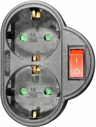 ΑΝΤΑΠΤOΡΑΣ ΜΕ ΔΙΑΚ. SCHUKO → 2Θ SCHUKO max:3680W IP20 ΜΑΥΡΟ