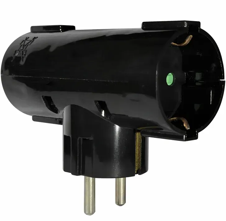 ΑΝΤΑΠΤOΡΑΣ ΤΥΠΟΥ Ͱ SCHUKO → 2Θ SCHUKO max:3680W IP20 ΜΑΥΡΟ