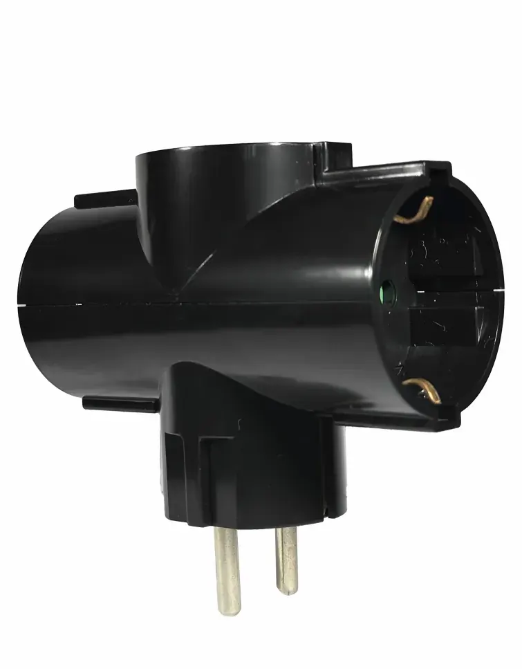ΑΝΤΑΠΤOΡΑΣ ΤΥΠΟΥ + SCHUKO → 3Θ SCHUKO max:3680W IP20 ΜΑΥΡΟ