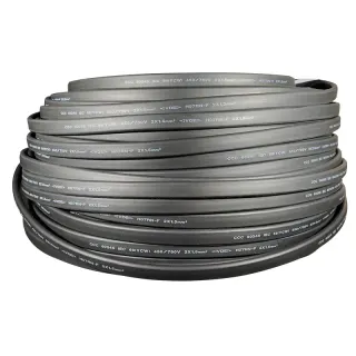 H07RN-F Πλακέ καλώδιο γιρλάντας 2×1.5mm² Μαύρο
