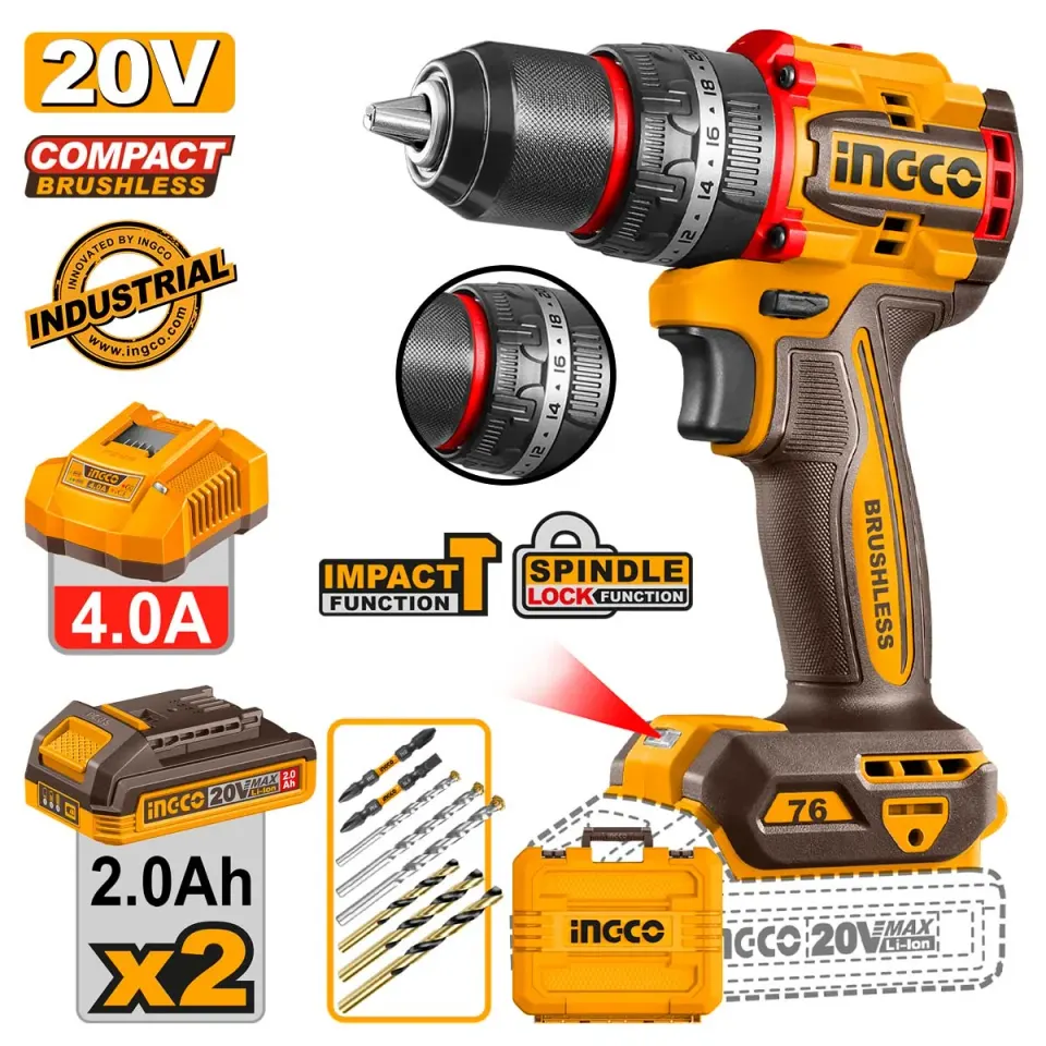 Κρουστικό Δραπανοκατσάβιδο Compact Μπαταρίας 20V Li-Ion 76Nm