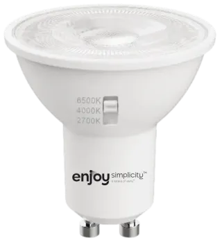 LED SMD 7W GU10 DIM | 3CCT dip switch | 7W (=86w) | 621lm | 110D | 2700k-4000k-6500k | {enjoysimplicity}™
