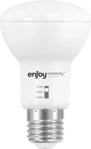 LED SMD 9W R63 DIM | 3CCT dip switch | 9W (=60w) | 850lm | E27 | 2700k-4000k-6500k | {enjoysimplicity}™