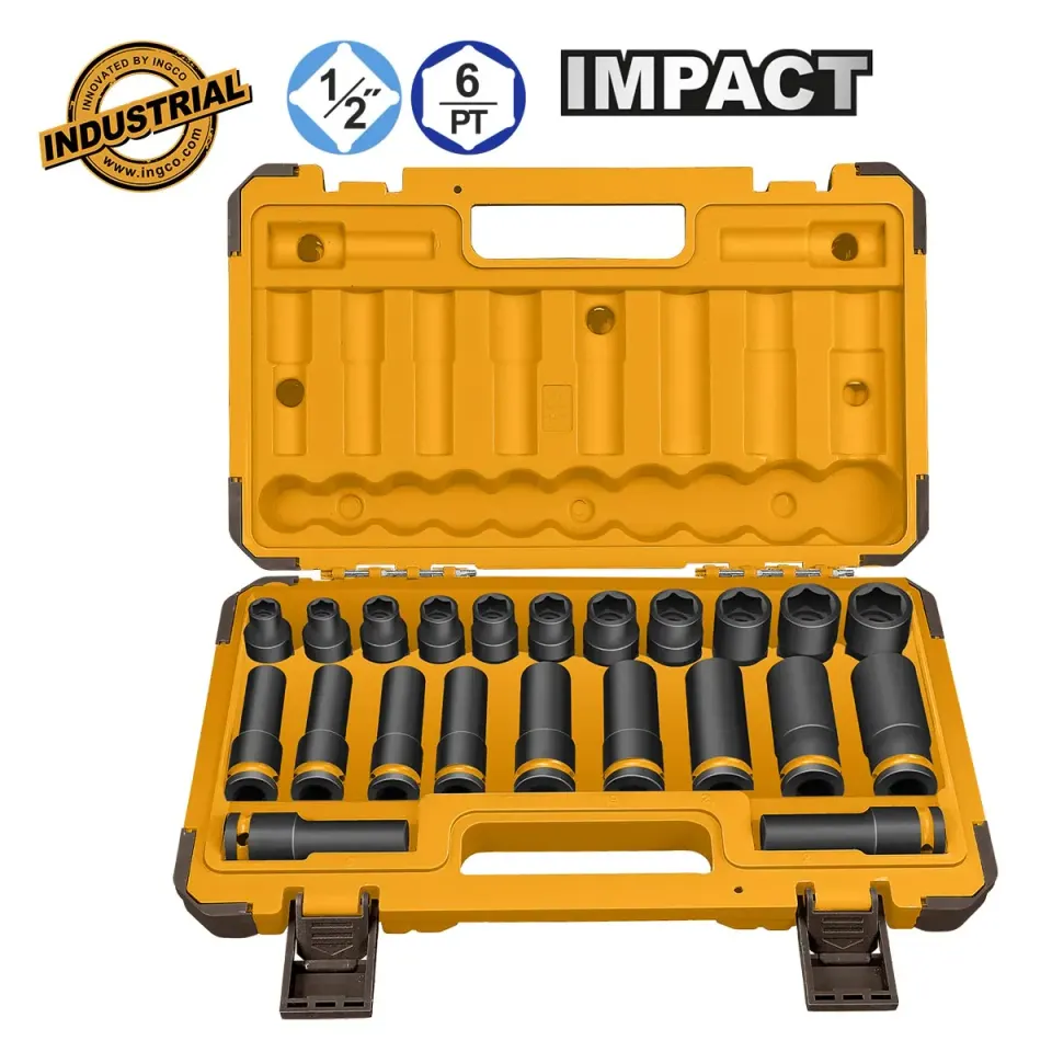 Καρυδάκια Μακριά & Κοντά Impact-Αέρος 1/2″ Σετ 22 τεμ.