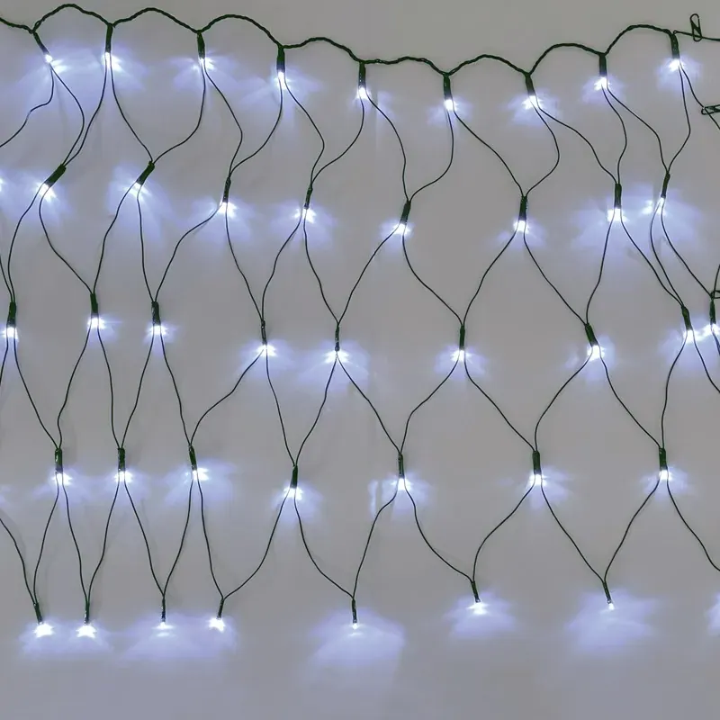 ΛΑΜΠΑΚΙΑ ΔΙΧΤΥ 50 LED ΨΥΧΡΟ ΛΕΥΚΟ ΠΡΑΣΙΝΟ ΚΑΛΩΔΙΟ ΜΕ ΑΝΤΑΠΤΟΡΑ 31VDC & ΜΕ ΔΥΝΑΤΟΤΗΤΑ ΕΠΕΚΤΑΣΗΣ & 5 ΑΓΓΙΣΤΡΑ IP44 550x800mm