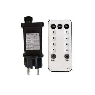 ΑΝΤΑΠΤΟΡΑΣ & IR ΤΗΛΕΧΕΙΡΙΣΤΗΡΙΟ ΓΙΑ 6V 1200mA ΛΑΜΠΑΚΙΑ 200-400 ΣΥΡΜΑΤΑ ΜΕ 8 ΠΡΟΓΡΑΜΜΑΤΑ DIMMER & ΧΡΟΝΟ & ON/OFF IP44