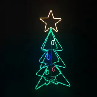 3D ΧΡΙΣΤΟΥΓΕΝΝΙΑΤΙΚΟ ΔΕΝΤΡΟ ΦΩΤΟΣΩΛΗΝΑΣ 1000 LED 9.5m ΔΙΠΛΗΣ ΟΨΗΣ ΠΟΛΥΧΡΩΜΑ ΣΤΑΘΕΡΑ IP65 750x750x1300mm 1.5m ΚΑΛΩΔΙΟ