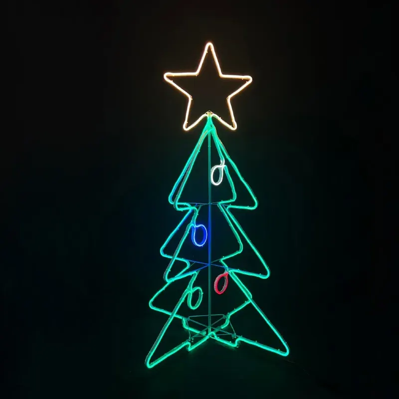 3D ΧΡΙΣΤΟΥΓΕΝΝΙΑΤΙΚΟ ΔΕΝΤΡΟ ΦΩΤΟΣΩΛΗΝΑΣ 1000 LED 9.5m ΔΙΠΛΗΣ ΟΨΗΣ ΠΟΛΥΧΡΩΜΑ ΣΤΑΘΕΡΑ IP65 750x750x1300mm 1.5m ΚΑΛΩΔΙΟ