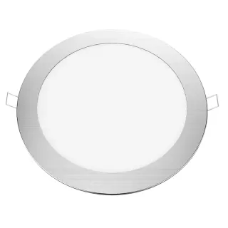 LED ΠΑΝΕΛ ΧΩΝΕΥΤΟ 230V AC 18W 6500K 1800LM Ra80 Φ220mm ΝΙΚΕΛ ΜΑΤ ΣΤΡΟΓΓΥΛΟ