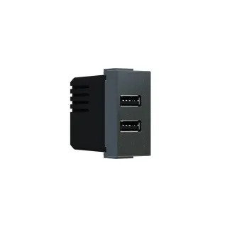 MODYS ΠΡΙΖΑ ΤΡΟΦΟΔΟΣΙΑΣ USB 2XUSB A+C ΑΝΘΡΑΚΙ 5VDC 3A IP20