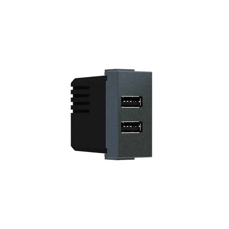 MODYS ΠΡΙΖΑ ΤΡΟΦΟΔΟΣΙΑΣ USB 2XUSB A+C ΑΝΘΡΑΚΙ 5VDC 3A IP20