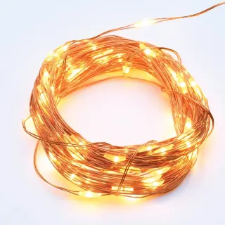 ΛΑΜΠΑΚΙΑ 100 LED 1.8W ΣΕ ΣΕΙΡΑ ΘΕΡΜΟ ΛΕΥΚΟ ΚΑΟΥΤΣΟΥΚ ΑΣΗΜΙ ΑΝΑ 10mm ΑΝΤΑΠΤΟΡΑ 3VDC ΜΕ 8 ΠΡΟΓΡΑΜΜΑΤΑ & ΚΑΛΩΔΙΟ ΧΑΛΚΟΥ 3m IP44