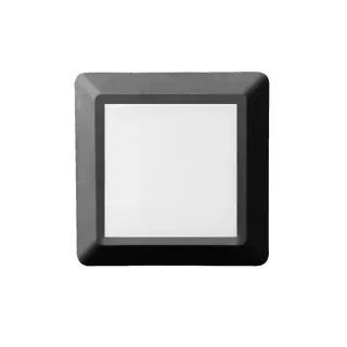LED WALL SQUARE LUMINAIRE DARK GREY 230V AC IP65 4W 3000K 270LM RA80