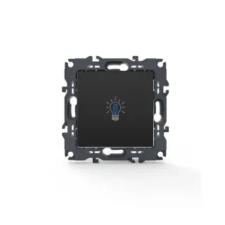 PRIME ΜΠΟΥΤΟΝ ΚΛΙΜΑΚΟΣΤΑΣΙΟΥ & LED ΛΥΧΝΙΑ ΜΕ ΚΛΙΠ ΠΛΑΣΤΙΚΟ MAT ΑΝΘΡΑΚΙ 1P 10A 250VAC IP20