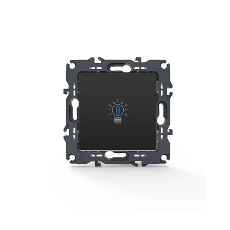 PRIME ΜΠΟΥΤΟΝ ΚΛΙΜΑΚΟΣΤΑΣΙΟΥ & LED ΛΥΧΝΙΑ ΜΕ ΚΛΙΠ ΠΛΑΣΤΙΚΟ MAT ΑΝΘΡΑΚΙ 1P 10A 250VAC IP20