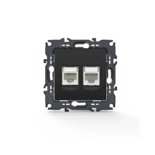 PRIME ΠΡΙΖΑ ΤΗΛΕΦΩΝΟΥ ΜΕ ΒΥΣΜΑ 1XRJ11 CAT3 IP20 & ΠΡΙΖΑ ΔΙΚΤΥΟΥ MAT ΑΝΘΡΑΚΙ ΜΕ ΒΥΣΜΑ 1XRJ45 CAT6 UTP IP20