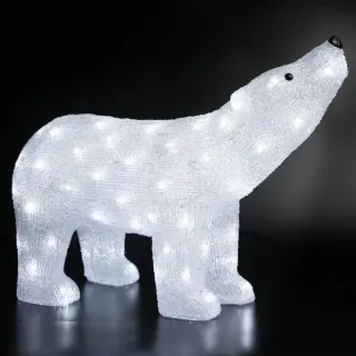 ΧΡΙΣΤΟΥΓΕΝΝΙΑΤΙΚΗ ΠΟΛΙΚΗ ΑΡΚΟΥΔΑ 3D 120 LED ΛΕΥΚΗ ΑΚΡΥΛΙΚΗ ΜΕ ΚΑΛΩΔΙΟ 300mm IP44 550x175x7375mm