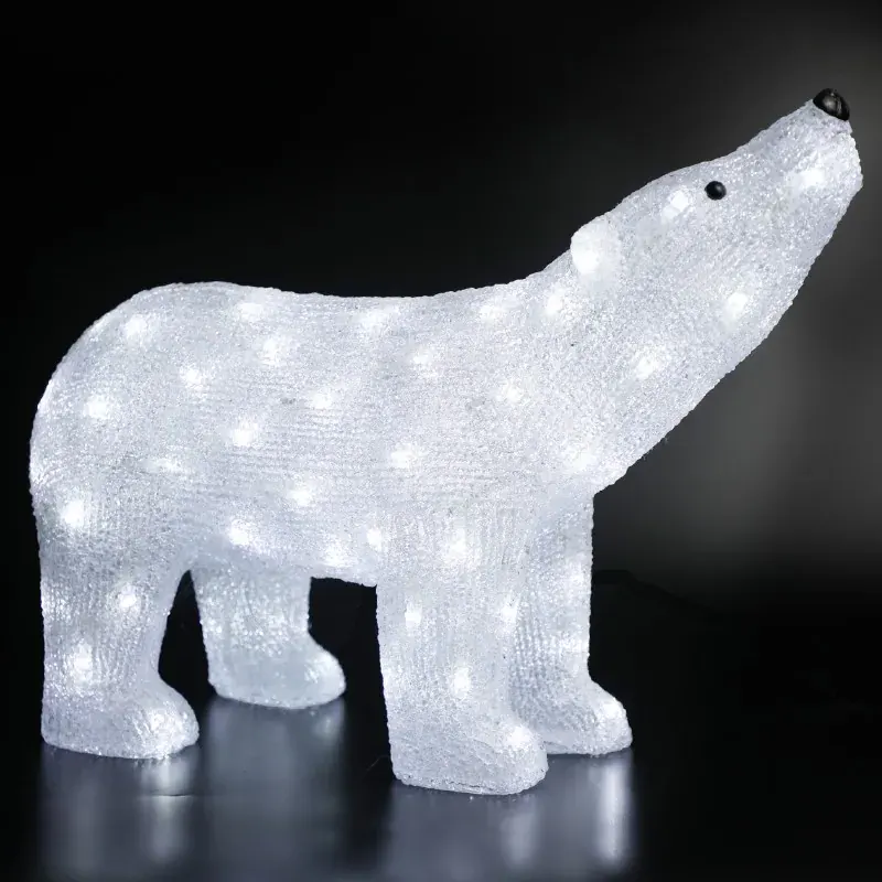 ΧΡΙΣΤΟΥΓΕΝΝΙΑΤΙΚΗ ΠΟΛΙΚΗ ΑΡΚΟΥΔΑ 3D 120 LED ΛΕΥΚΗ ΑΚΡΥΛΙΚΗ ΜΕ ΚΑΛΩΔΙΟ 300mm IP44 550x175x7375mm