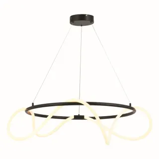 KYMA-ΦΩΤΙΣΤΙΚΟ ΚΡΕΜΑΣΤΟ ΜΑΥΡΟ ΜΑΤ ΜΕΤΑΛΛΙΚΟ LED SMD 60W 3000Κ 3400LM IP20 Φ800Χ2300ΜΜ