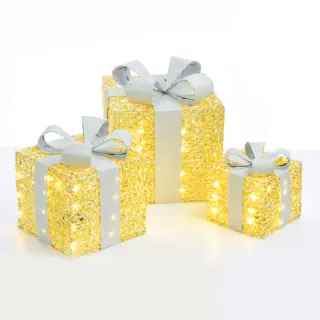 ΔΩΡΑ ΧΡΥΣΑ ΜΕ ΑΣΗΜΕΝΙΑ ΚΟΡΔEΛΑ 90 MINI LED (20+30+40) ΘΕΡΜΟ ΛΕΥΚΟ ΜΕ ΜΠΑΤΑΡΙΕΣ 3XΑΑΑ IP20 180x240x300mm