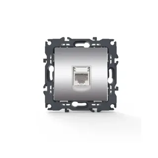PRIME ΠΡΙΖΑ ΔΙΚΤΥΟΥ MAT ΑΛΟΥΜΙΝΙΟ ΜΕ ΒΥΣΜΑ 1XRJ45 CAT6 UTP IP20