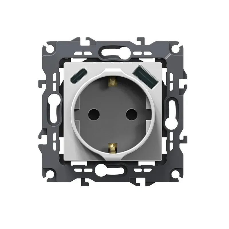 PRIME ΠΡΙΖΑ ΣΟΥΚΟ ΑΣΦΑΛΕΙΑΣ ΛΕΥΚΗ 1X2P+E 16A 250VAC & 2xUSB 5VDC 3A IP20