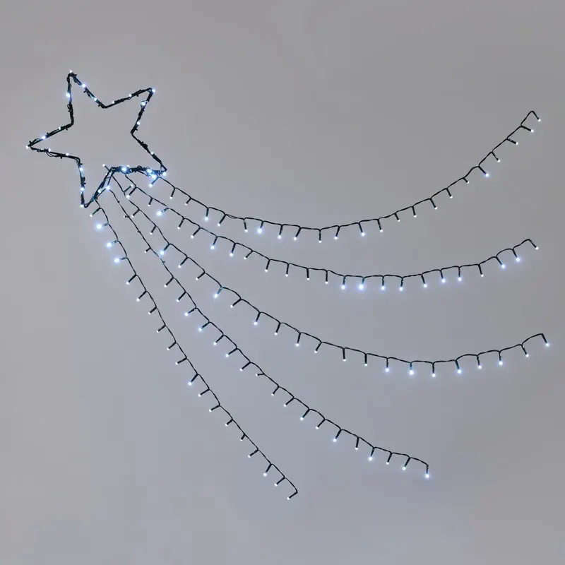 ΠΕΦΤΑΣΤΕΡΙΑ 5 150 LED ΣΕ ΣΕΙΡΑ ΑΝΑ 1m ΣΤΑΘΕΡΑ ΨΥΧΡΟ ΛΕΥΚΟ 8 ΠΡΟΓΡΑΜΜΑΤΑ ΑΝΤΑΠΤΟΡΑ 4.5VDC ΜΕ ΚΑΛΩΔΙΟ 5m IP44 300mm