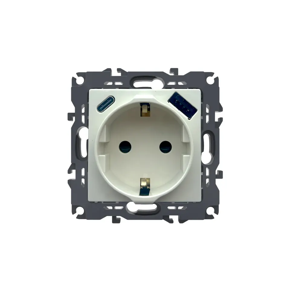 PRIME ΠΡΙΖΑ ΣΟΥΚΟ ΑΣΦΑΛΕΙΑΣ ΙΒΟΥΑΡ 1X2P+E 16A 250VAC & 2xUSB 5VDC 3A IP20